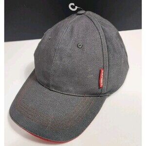 Hilti Ball Hat Adjustable Baseball Cap Adult Dark Gray with Red Trim Strapback